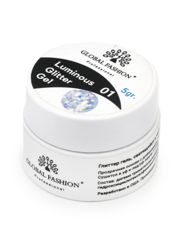 Gel luminiscent Luminous Glitter Gel cu sclipici hexagon 5g, 01 - Img 3
