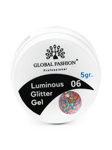 Gel luminiscent Luminous Glitter Gel cu sclipici hexagon 5g, 06 - Img 2