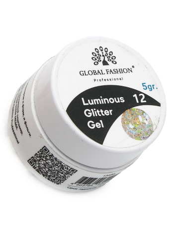 Gel luminiscent Luminous Glitter Gel cu sclipici hexagon 5g, 12 - Img 3