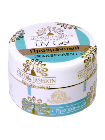 Gel UV de construcție, Global Fashion, Clear 15 g, Transparent - Img 1