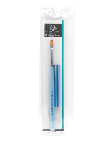 Pensula unghii cu varf diagonal, pentru aplicare gel, GF-16-8, Nr.8, albastra - Img 1