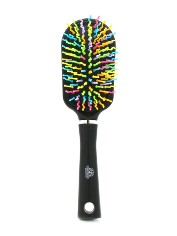 Perie pentru descalcire parului, cu peri ondulati din plastic, 9585RX, negru/multicolor - Img 2