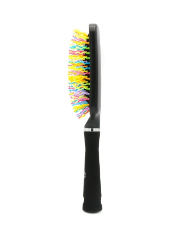 Perie pentru descalcirea parului, cu pini ondulati, 9886RX, negru/multicolor - Img 3