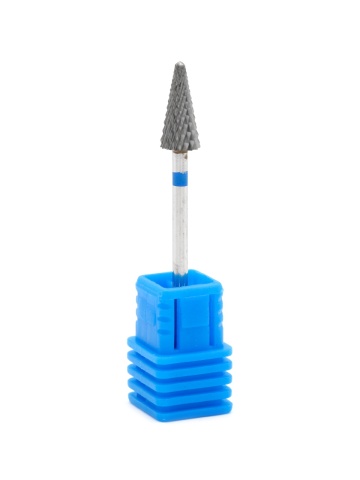Bit carbid, capat pentru freza electrica, forma conica ascutit, brau albastru, M06B - Img 1