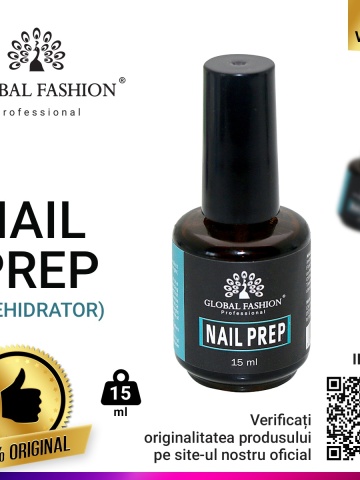 Degresant pentru unghii, Nail Prep, Global Fashion, 15ml, transparent - Img 1
