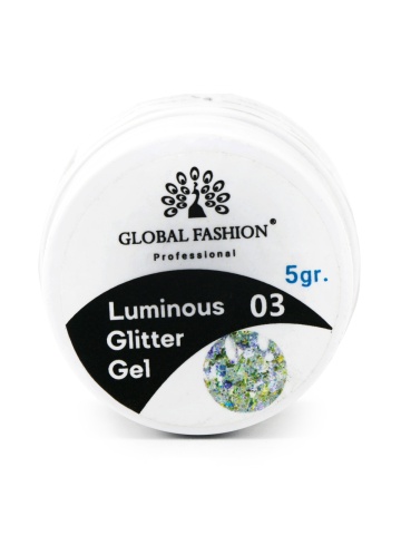 Gel luminiscent Luminous Glitter Gel cu sclipici hexagon 5g, 03 - Img 2