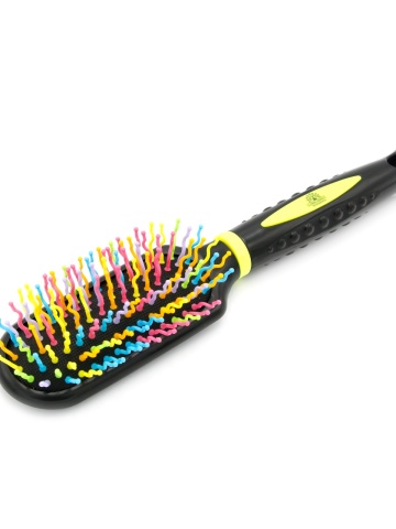 Perie pentru descalcirea parului, cu peri ondulati, 9550KH, negru/multicolor - Img 1