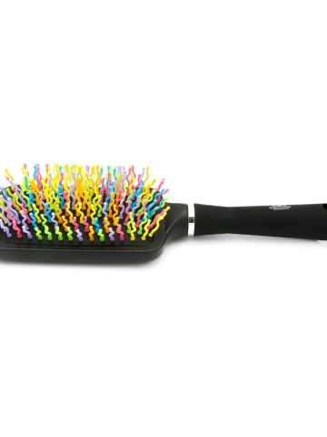 Perie pentru descalcirea parului, cu pini ondulati, 9886RX, negru/multicolor - Img 4