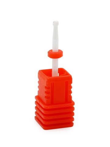 Capat freza ceramic pentru cuticula, rosu, F Small Ball (F) - Img 1