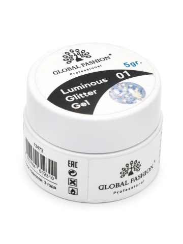 Gel luminiscent Luminous Glitter Gel cu sclipici hexagon 5g, 01 - Img 4