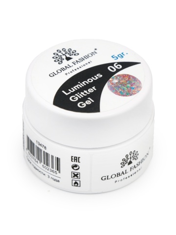 Gel luminiscent Luminous Glitter Gel cu sclipici hexagon 5g, 06 - Img 3