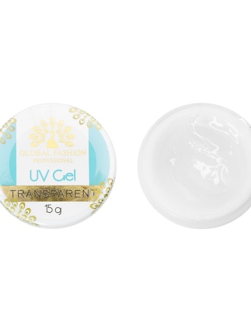 Gel UV de construcție, Global Fashion, Clear 15 g, Transparent - Img 2