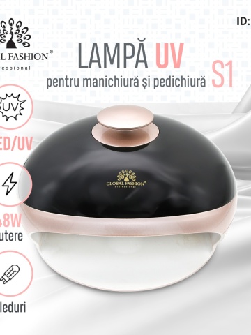 Lampa unghii LED/UV S1, Global Fashion, activare cu senzori, 48W, uscare 10s-60, pentru uscat oja semipermanenta sau gel UVs - Img 1