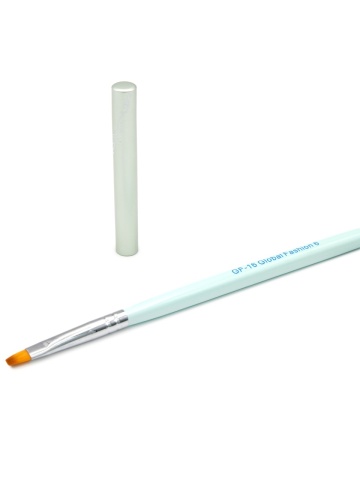 Pensula cu varf drept, par artificial, pentru aplicare gel UV, GF-16-6, Nr. 6, culoare mint - Img 1