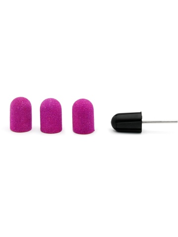 Set suport si 3 bucati smirghel rezerva freza electrica unghii, 16*25mm, lilac, granulatie 120 - Img 1