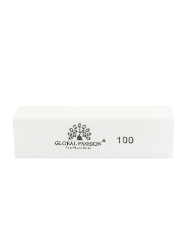 Buffer pentru unghii, Global Fashion, granulatie 100, culoare alba - Img 1