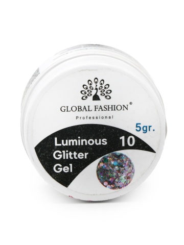 Gel luminiscent Luminous Glitter Gel cu sclipici hexagon 5g, 10 - Img 2