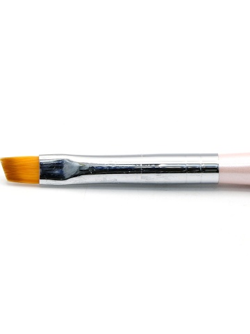 Pensula unghii cu varf diagonal, pentru gel, GF-16-6, Nr. 6, culoare roz - Img 3