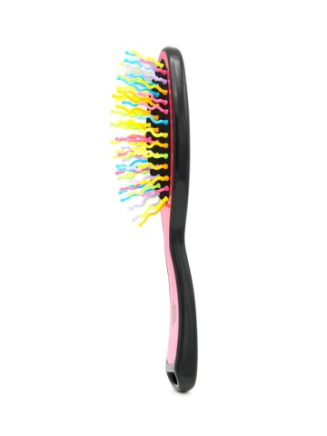 Perie pentru descalcirea parului, cu peri ondulati, 7083, roz/multicolor - Img 2