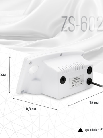 Pila Electrica de Unghii, ZS-602, 45W, 35000 RPM, alba - Img 3