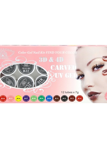 Set 12 bucati gel color 4D, Global Fashion, 7g, culoare neagra - Img 1