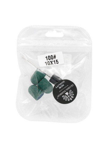 Set suport si 3 bucati smirghel rezerva pentru freza electrica unghii, 10*15mm, verde, granulatie 100 - Img 3