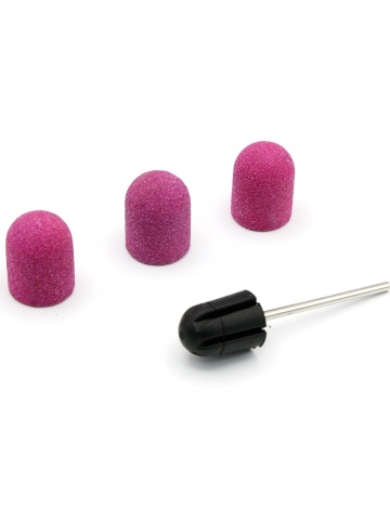 Set suport si 3 bucati smirghel rezerva pentru freza unghii, 13*19mm, liliac, granulatie 100 - Img 2