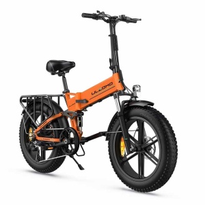 Bicicleta electrica pliabila Ulzomo Dunes 20 E-bike, 750W, 48V 16Ah, autonomie 120km, viteza maxima 40km/h, 20" (Orange)