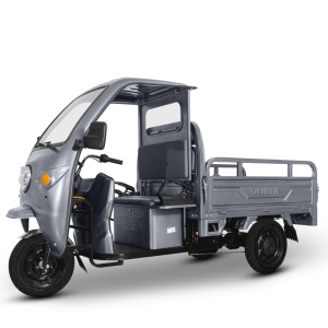 Voltarom Hercules, Motor 3900W, 72V, 120Ah, pana la 120Km autonomie, 25 km pe ora viteza maxima, FARA Permis, Triciclu Electric Tuk Tuk, Cu Cabină Gri,