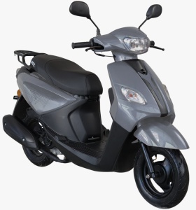 Scuter pe benzina, PS3, viteza maxima 45 km pe ora, 49 cc, Gri, Permis A1 sau B