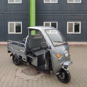 Triciclu electric, FARA Permis, motor 3900W, pana la 70km autonomie, 80Ah, Voltarom Hercules, Tuk Tuk cu cabina, Gri, - Img 3