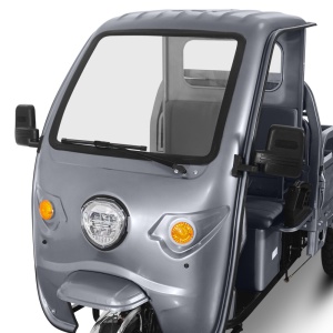 Triciclu electric, FARA Permis, motor 3900W, pana la 50km autonomie, 45Ah, Voltarom Hercules, Tuk Tuk cu cabina, Gri, remorciromania.ro,7173