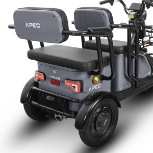Triciclu electric Voltarom APM5, 60V, 20 AH, 1000W, Fara Permis, 25km/h, Gri, autonomie pana la 40km - Img 12
