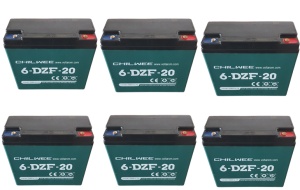 Set 6 baterii, acumulatori, pentru Voltarom Hercules 72V-20AH