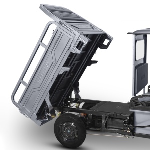 Triciclu electric, FARA Permis, motor 3900W, pana la 50km autonomie, 45Ah, Voltarom Hercules, Tuk Tuk cu cabina, Gri, remorciromania.ro,7175
