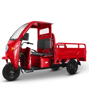 Voltarom Hercules, motor 3900W, 72V, 45Ah, viteza maxima 25 Km pe ora, Autonomie 50Km, Fara Permis, Triciclu Electric VT5 Rosu, Cu Cabina