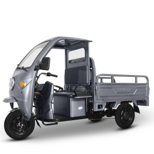 Voltarom Hercules, motor 3900W, 72V, 60 AH, viteza maxima 25 km pe ora, pana la 70km autonomie, Fara Permis, Triciclu Electric VT5, Tuk Tuk, Cu cabina, Gri