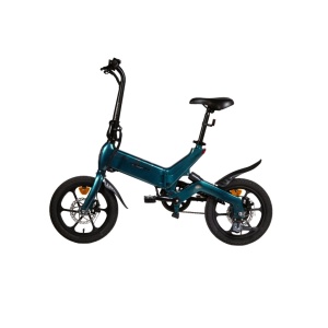 Bicicletă electrică pliabilă cu motor 250W, baterie 36V 10Ah, Voltarom Energy Urbanfold i6, autonomie până la 60 km. Cadru din magneziu, roți 16 inch și frâne pe disc.