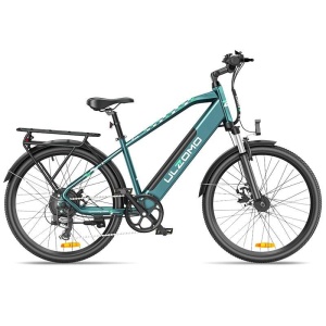 Bicicleta electrica Ulzomo Metro 26 E-bike, 250W, 36V 17Ah, autonomie 100km, viteza maxima 25km/h, 26" (Green)