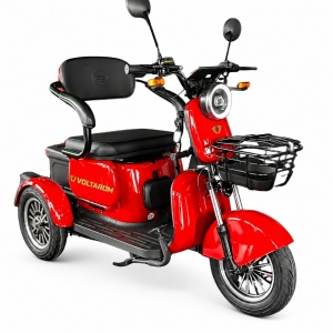 Tricicleta electrica Triciclu Electric Voltarom SPX5, Rosu, Autonomie pana la 60km, viteza maxima 25 km pe ora - Img 2