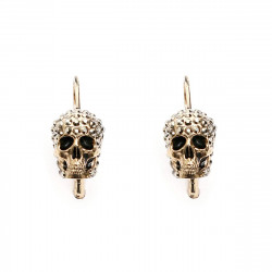 ALEXANDER MCQUEEN PAVE SKULL EARRINGS OS Gold