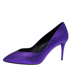 Giuseppe Zanotti Purple Glitter Olinda V Throat Pumps Size 39