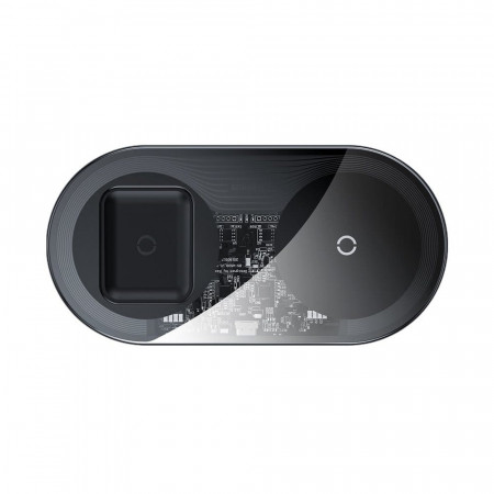 Baseus Induction Charger SIMPLE PRO 2in1 pentru phone + AirPods Tip C (WXJK-CA02) Transparent