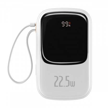 Baseus Power Bank 20000mAh Qpow Pro - USB + Type C - PD 22,5W with Type C Cablu (PPQD060302) white