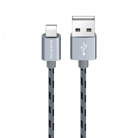 Borofone Cable BX24 Ring Current - USB to Lightning - 2,4A 1 metre grey