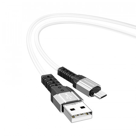 Cablu Borofone BX64 Special Silicone - USB to Micro USB - 3A 1 metru white