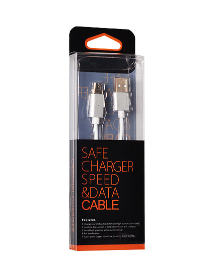 Cablu Magnetic Tip 1 - USB to Tip C - cu detachable plug 1 Meter SILVER (blister pack)
