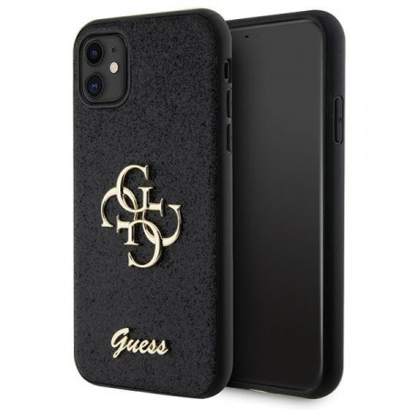 Husa Originala GUESS hardCarcasa Glitter Script Big 4G GUHCN61HG4SGK pentru Iphone 11/ Xr Negru