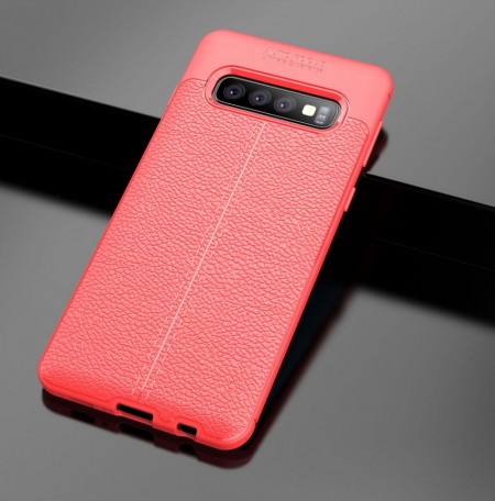 Husa Samsung Galaxy S10 Rosie din TPU cu Design de Tip Piele