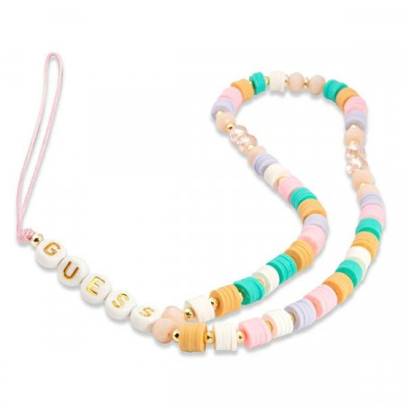 Phone strap GUESS Heishi Beads GUSTFLWP pink